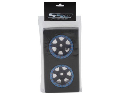 SSD RC Challenger 2.2" Beadlock Crawler Wheels (Black/Blue) (2)