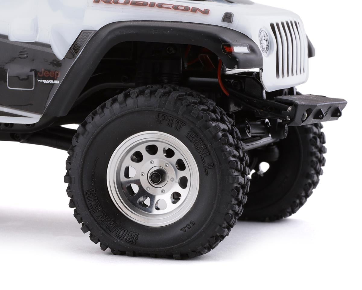 SSD RC SCX24 1.0” Aluminum / Brass D Hole Beadlock Wheels (Silver) (2) (24g)
