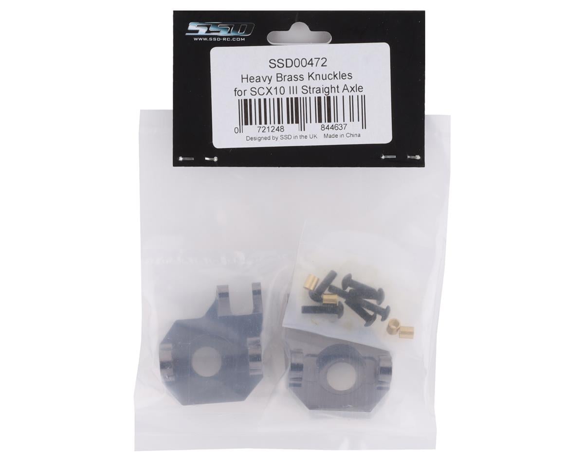SSD RC SCX10 Pro & III Straight Axle Heavy Brass Steering Knuckles (2)