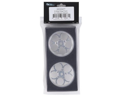 SSD RC 5 Hole Aluminum Front 2.2” Drag Racing Wheels (Silver) (2)