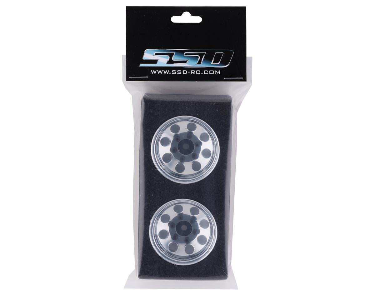 SSD RC 8 Hole 1.55” Steel Beadlock Crawler Wheels (Chrome) (2)