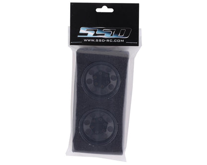 SSD RC 8 Hole 1.55” Steel Beadlock Crawler Wheels (Black) (2)