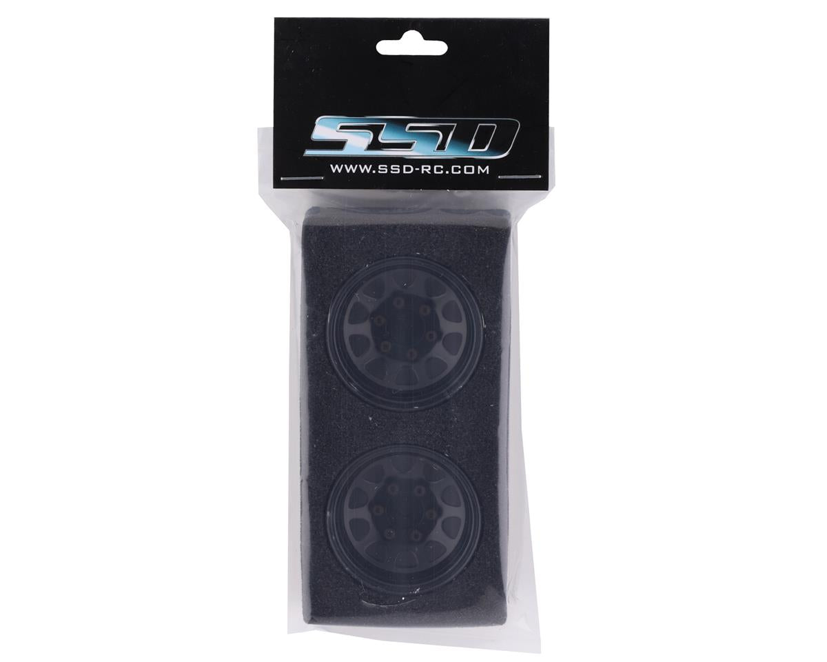 SSD RC D Hole 1.55” Steel Beadlock Crawler Wheels (Black) (2)