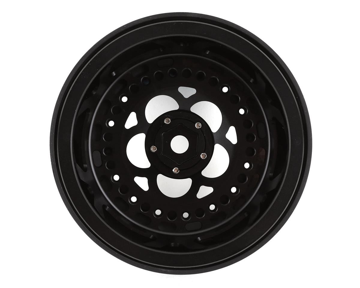 SSD RC 5 Hole Lightweight Aluminum Drag Racing Beadlock Wheels (Black) (2)