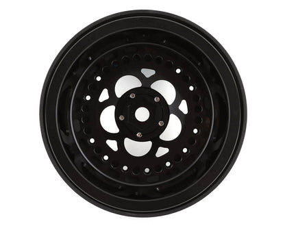 SSD RC 5 Hole Lightweight Aluminum Drag Racing Beadlock Wheels (Black) (2)
