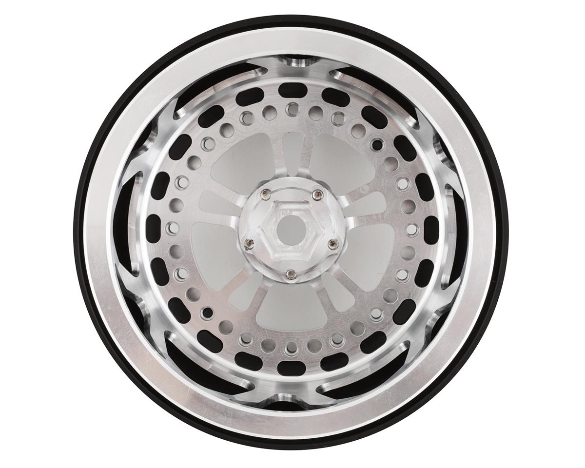 SSD RC V Spoke Lightweight Aluminum Drag Racing Beadlock Wheels (Silver) (2)