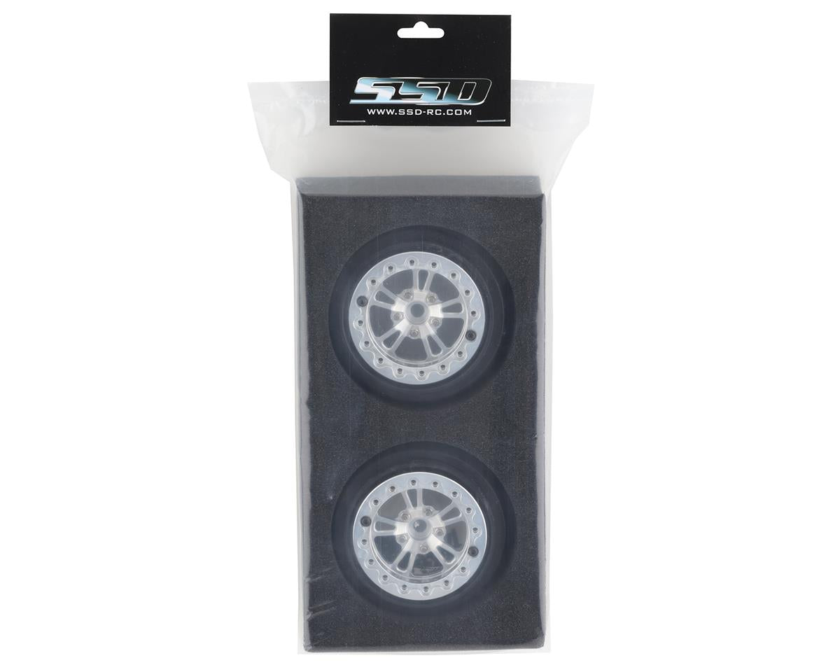 SSD RC V Spoke Lightweight Aluminum Drag Racing Beadlock Wheels (Silver) (2)