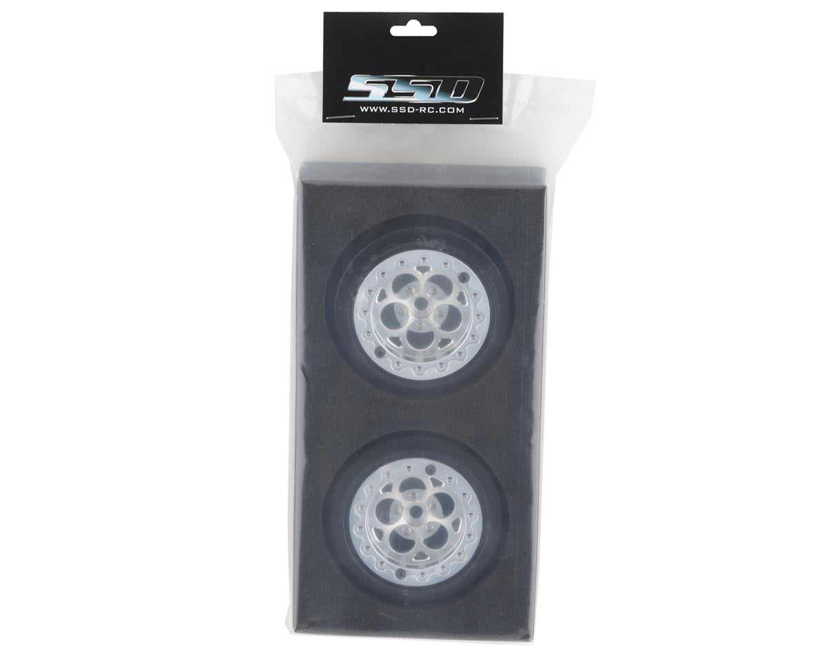 SSD RC 5 Hole Lightweight Aluminum Drag Racing Beadlock Wheels (Silver) (2)
