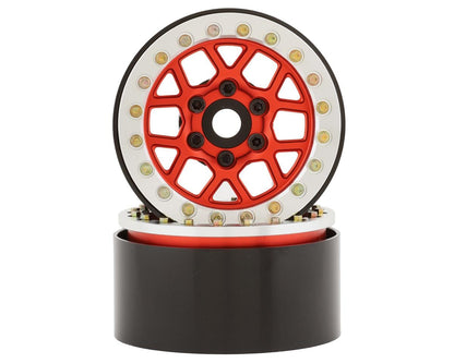 SSD RC 1.9"" Boxer Beadlock Wheels (Red)