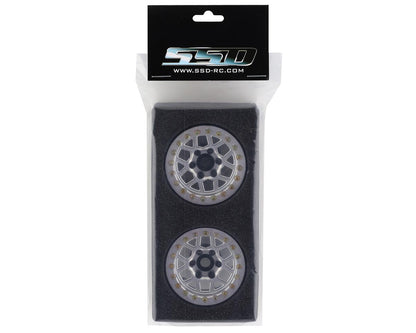 SSD RC 1.9"" Boxer Beadlock Wheels (Silver)