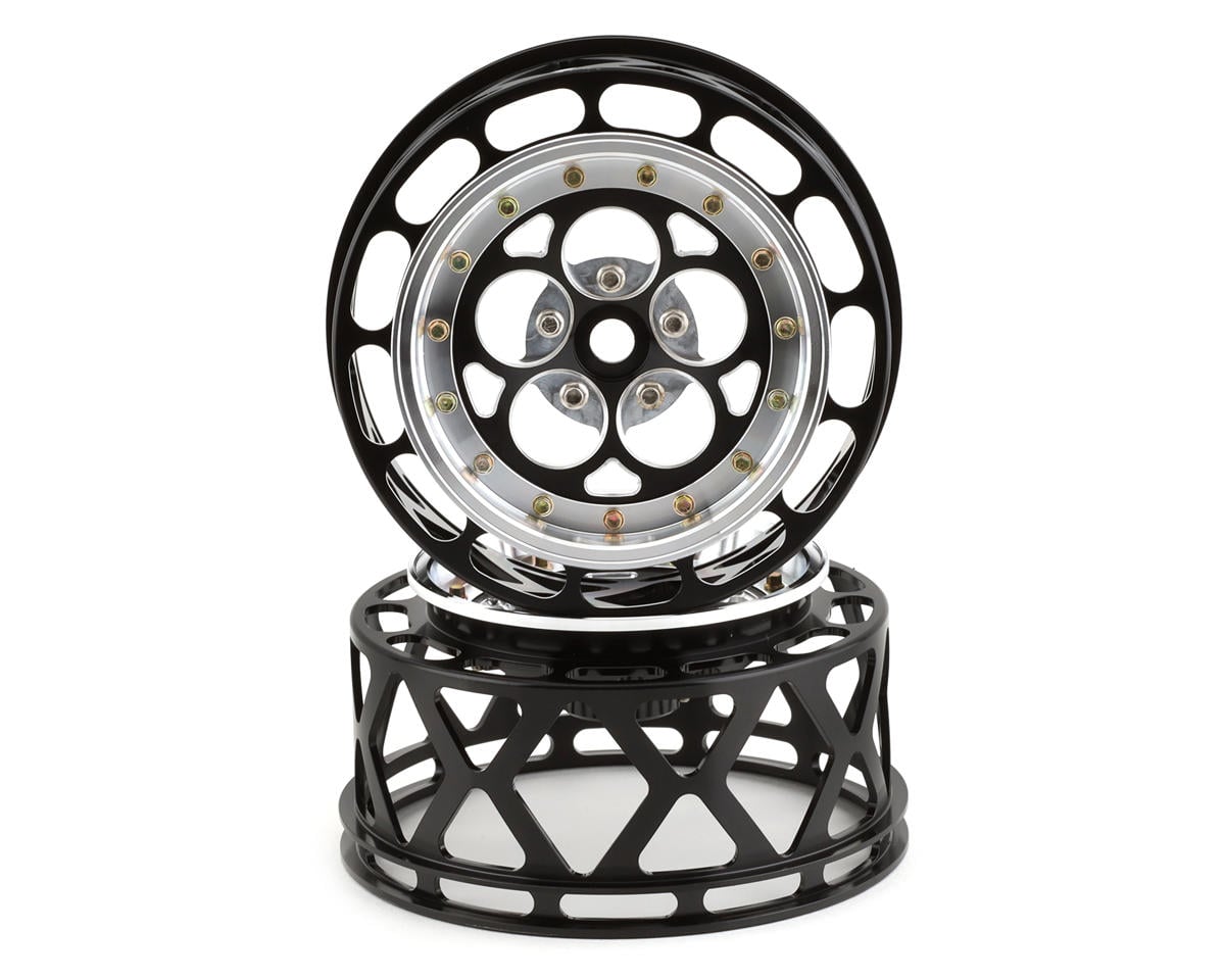 SSD RC 5 Hole One Piece Drag Rear Wheels (Black) (2)