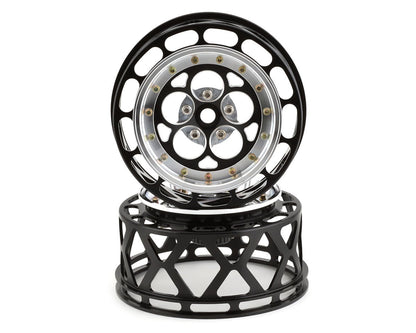 SSD RC 5 Hole One Piece Drag Rear Wheels (Black) (2)