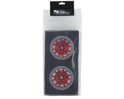 SSD RC 2.9” Boxer Beadlock Wheels w/Brake Rotor (Red) (2)