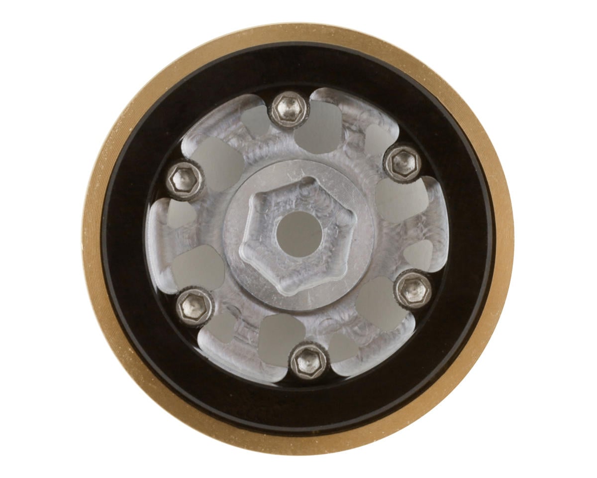 SSD RC 1.0” Boxer Aluminum/Brass Beadlock Wheels (Silver) (2) (25g)