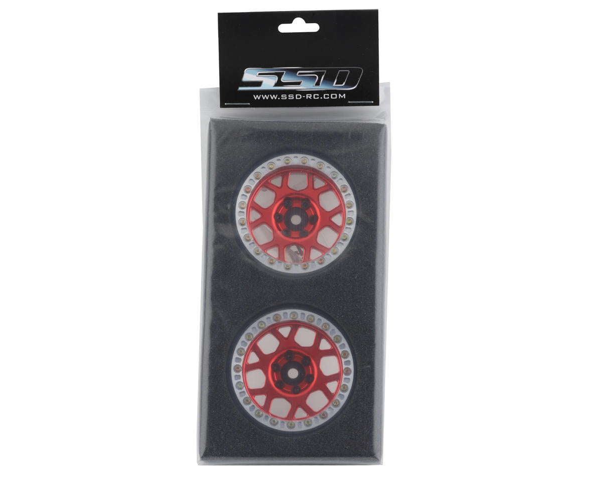 SSD RC 2.2” Boxer Beadlock Wheels (Red) (2)