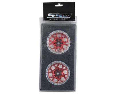 SSD RC 2.2” Boxer Beadlock Wheels (Red) (2)