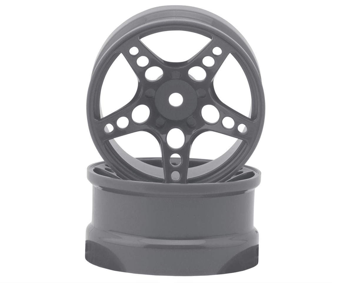 24K RC Technology 1/10 R-Fighter Drift Wheels (Gunmetal) (2) (8mm Offset)