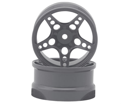 24K RC Technology 1/10 R-Fighter Drift Wheels (Gunmetal) (2) (8mm Offset)