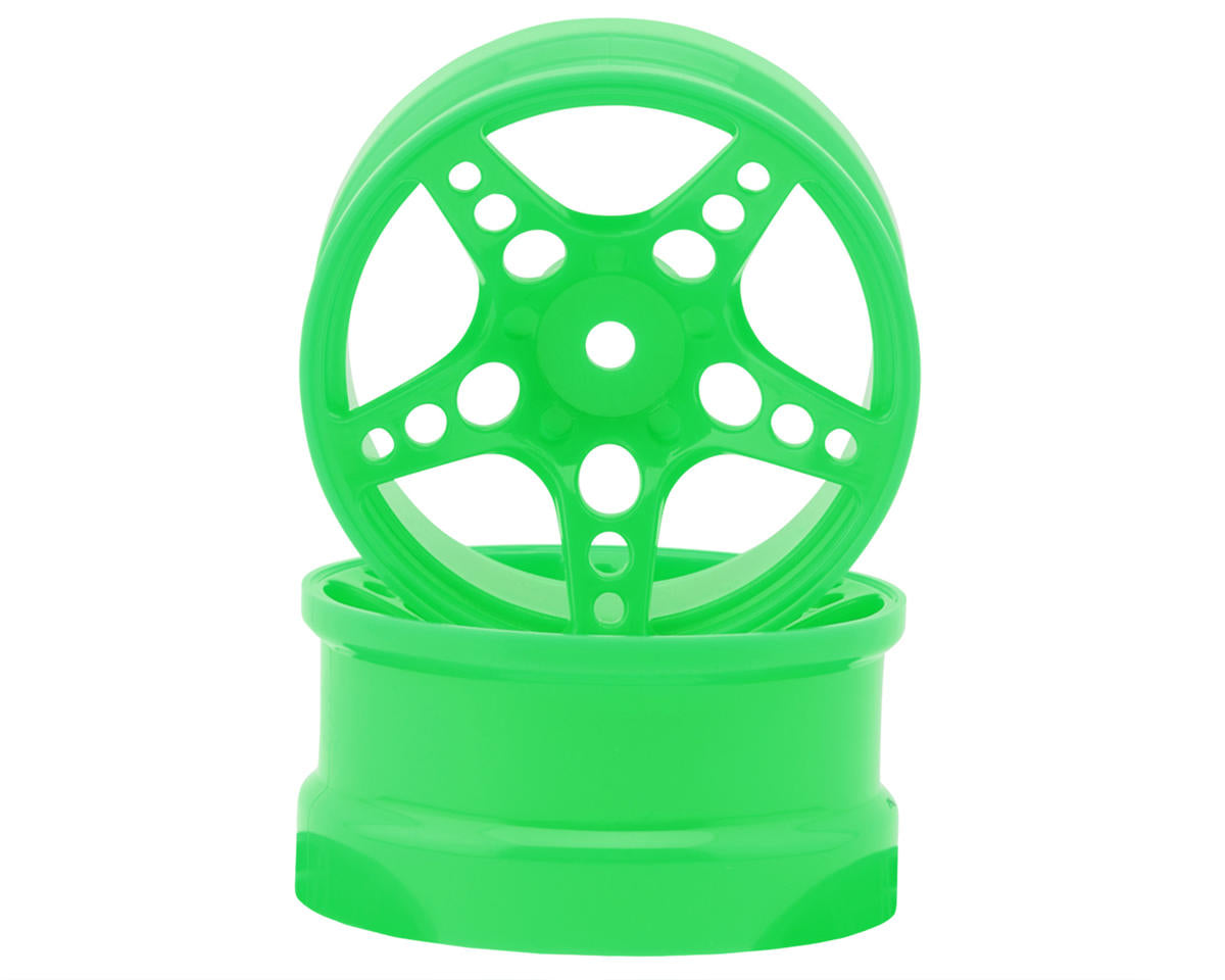 24K RC Technology 1/10 R-Fighter Drift Wheels (Green) (2) (8mm Offset)