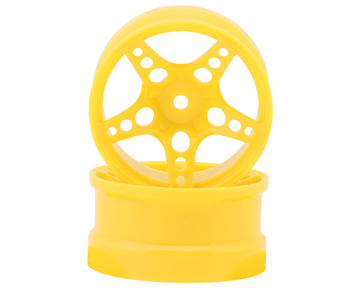 24K RC Technology 1/10 R-Fighter Drift Wheels (Yellow) (2) (8mm Offset)