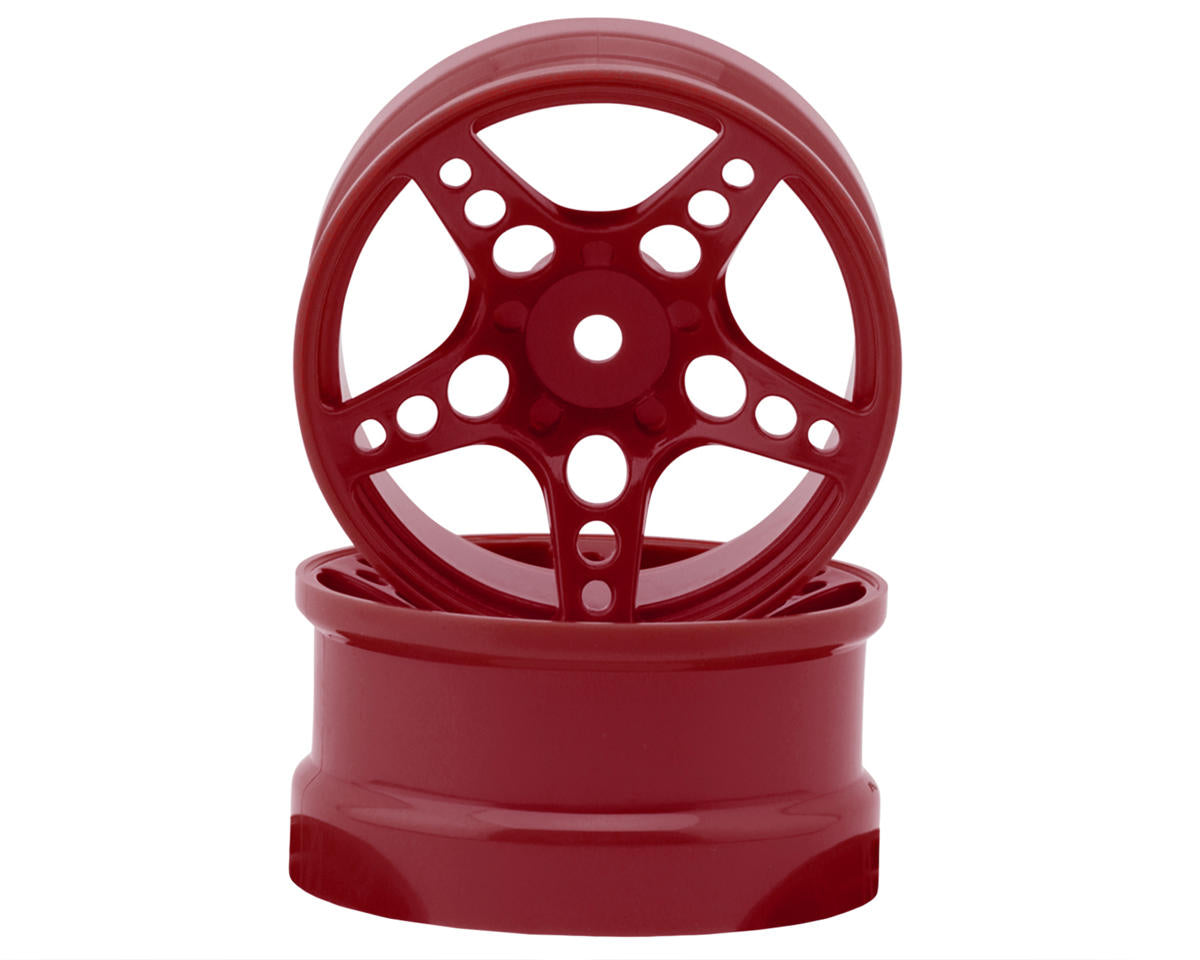 24K RC Technology 1/10 R-Fighter Drift Wheels (Red) (2) (8mm Offset)