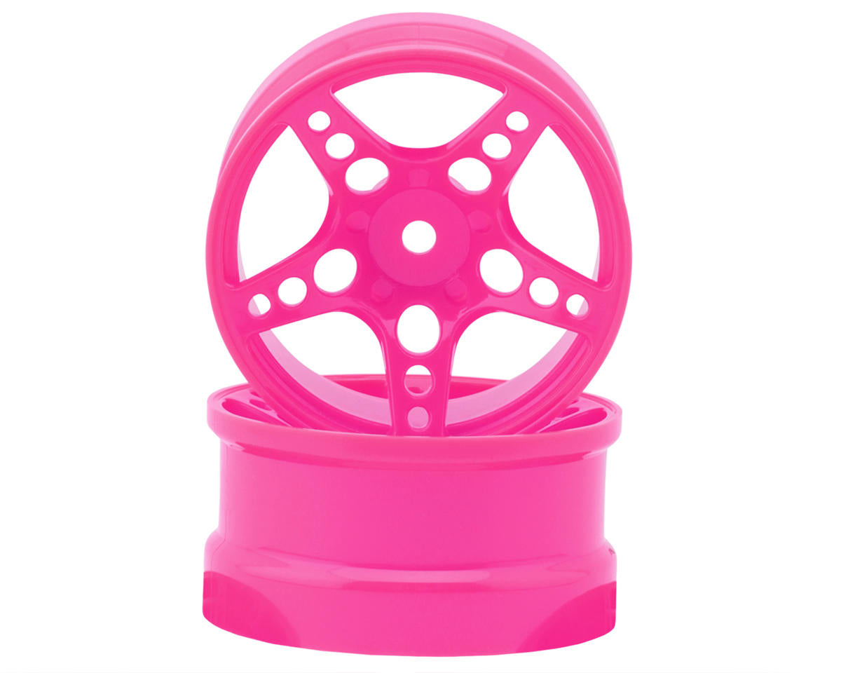 24K RC Technology 1/10 R-Fighter Drift Wheels (Pink) (2) (8mm Offset)