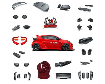 24K RC Technology 1/10 13th Anniversary Yaris Full Body Set (Clear)