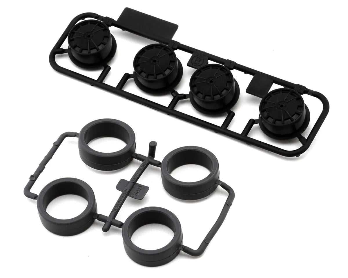 Tamiya JR Mini 4WD 26mm Hard Low Profile Tires (Black) (4)