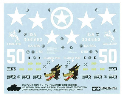 Tamiya 1/35 U.S. M4A3 Sherman RC Model Medium Tank Kit