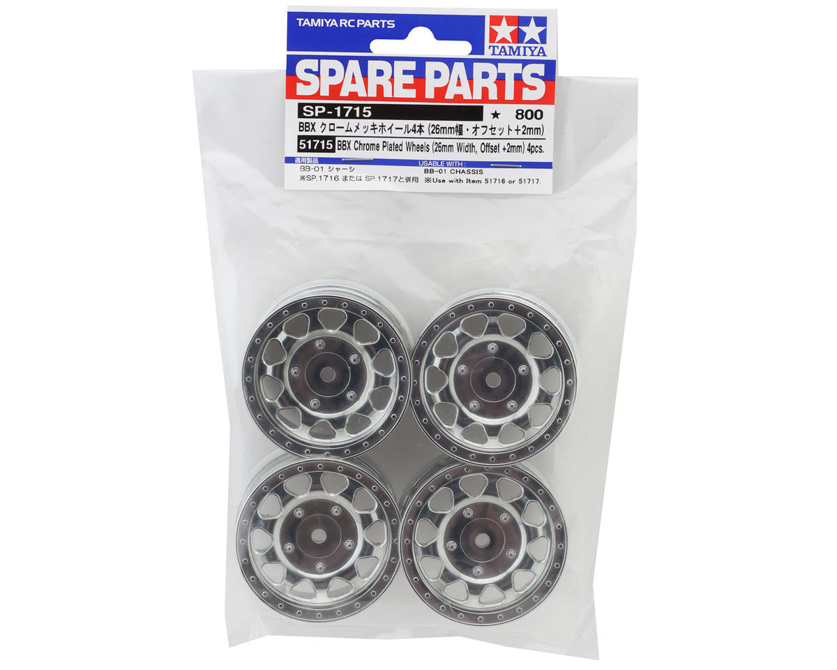 Tamiya BBX Buggy Wheels (Chrome) (4) (Front/Rear)