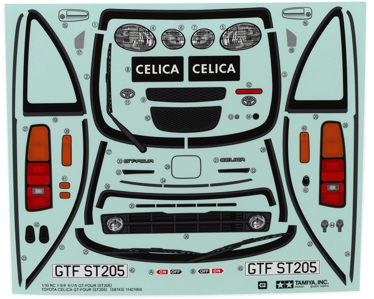 Tamiya TT-02 Toyota Celica GT-Four RC ST205 1/10 Touring Car Body Set (Clear)