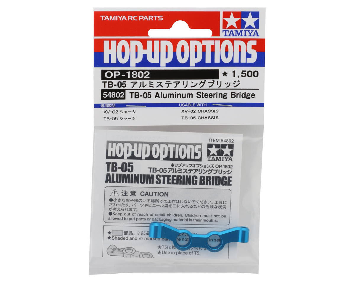 Tamiya XV-02/TB-05 Pro Aluminum Steering Rack Bridge (Blue)