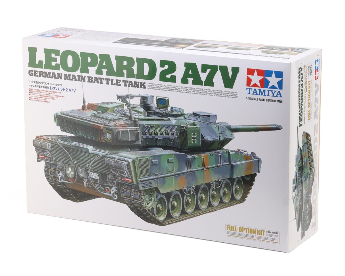 Tamiya 1/16 German Leopard 2 A7V Scale Electric RC Tank Kit (Full Option)