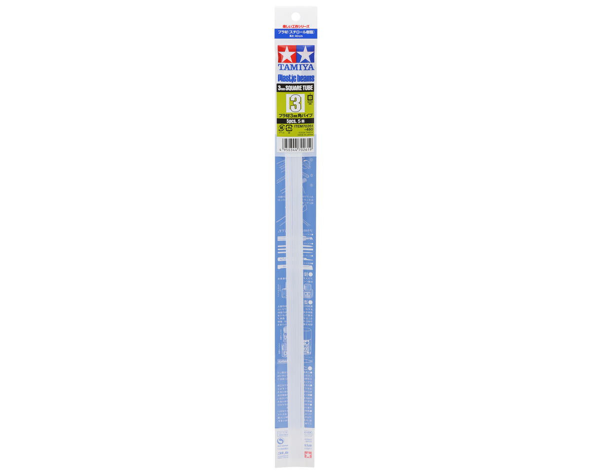 Tamiya Plastic Square Tube Beams (5) (3mm)