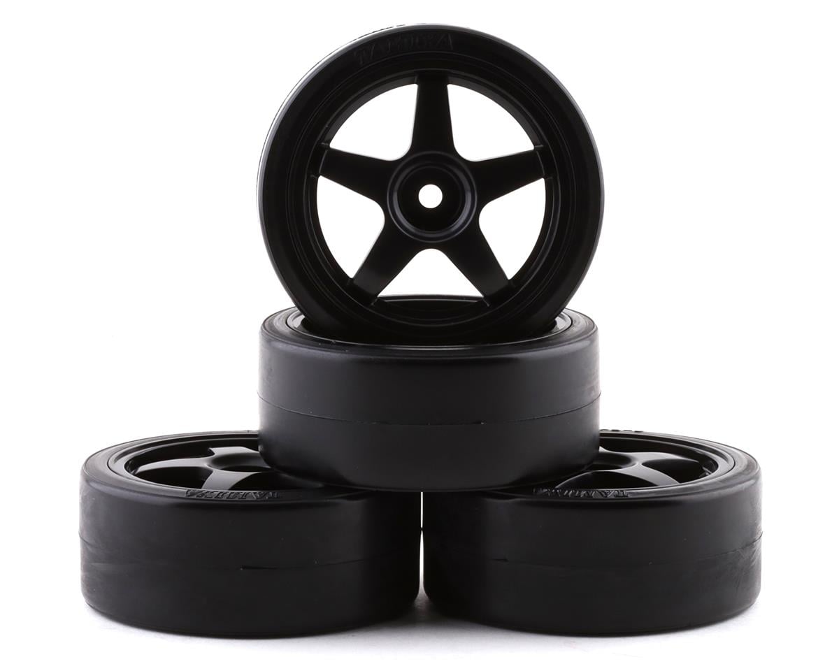Tamiya 26mm Pre-Mounted Drift Tires (Black) (4)