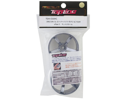 Topline DRS-5 Super High Traction Drift Wheels (Matte Chrome) (2) (5mm Offset)