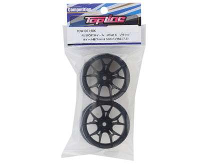 Topline FX Sport Multi-Spoke Drift Wheels (Black) (2) (6mm Offset)