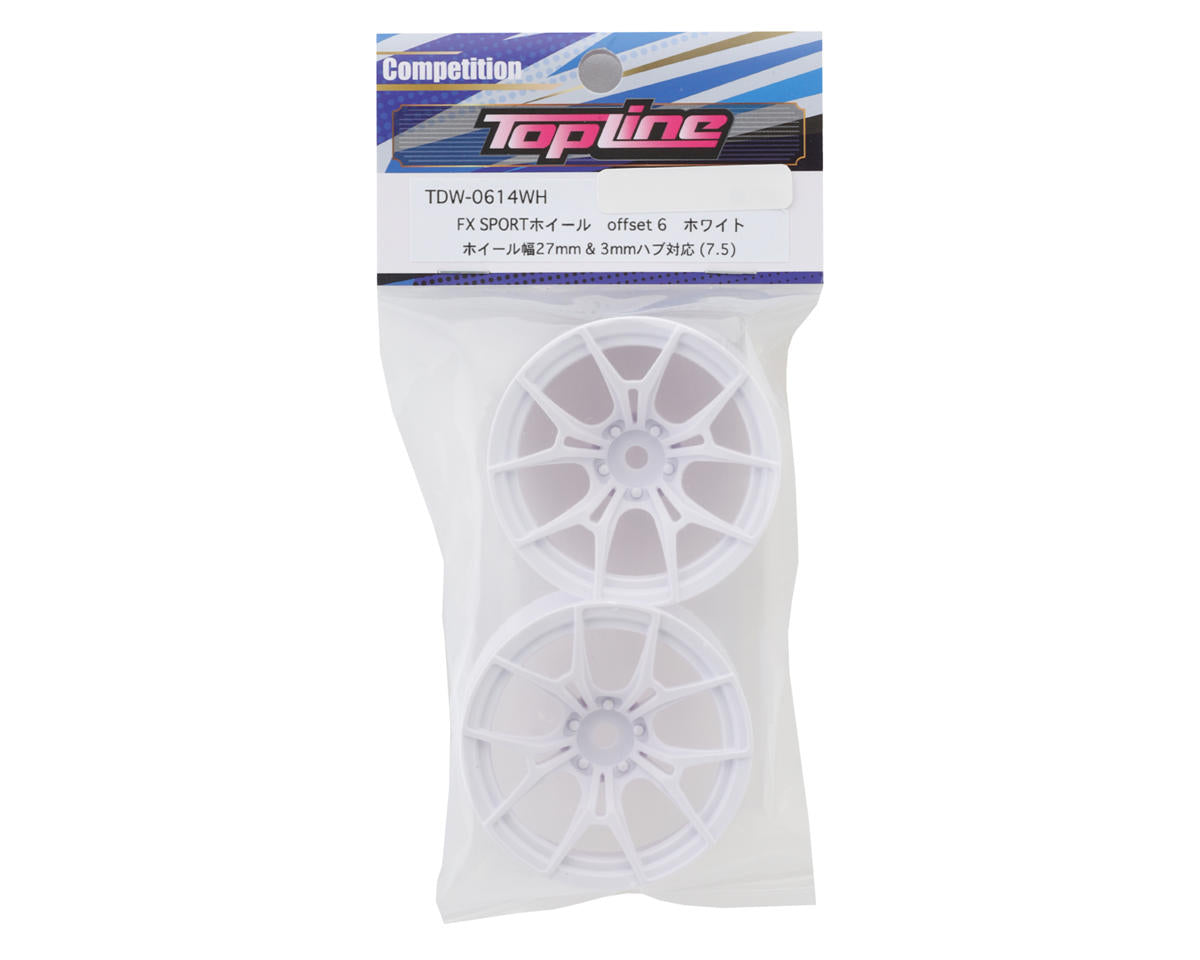 Topline FX Sport Multi-Spoke Drift Wheels (White) (2) (6mm Offset)