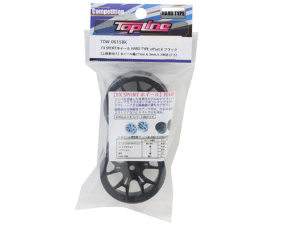 Topline FX Sport Multi-Spoke Drift Wheels (Black) (2) (Hard) (6mm Offset)