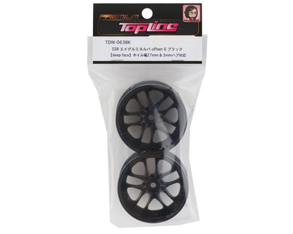 Topline SSR Agle Minerva 5-Split Spoke Drift Wheels (Black) (2) (6mm Offset)