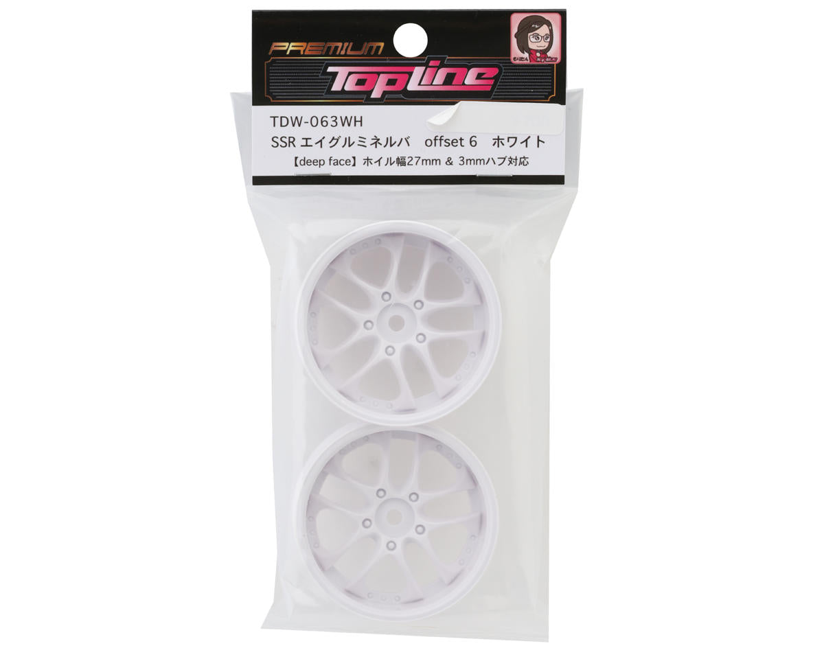 Topline SSR Agle Minerva 5-Split Spoke Drift Wheels (White) (2) (6mm Offset)
