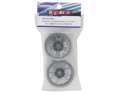 Topline FX Sport Multi-Spoke Drift Wheels (Dark Silver) (2) (8mm Offset)