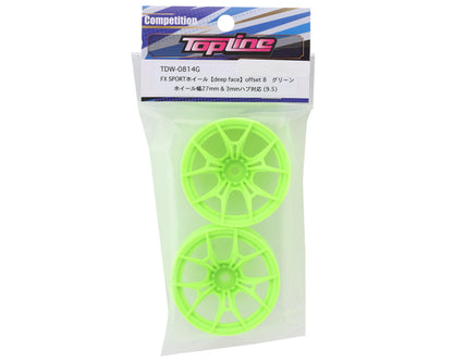 Topline FX Sport Multi-Spoke Drift Wheels (Green) (2) (8mm Offset)