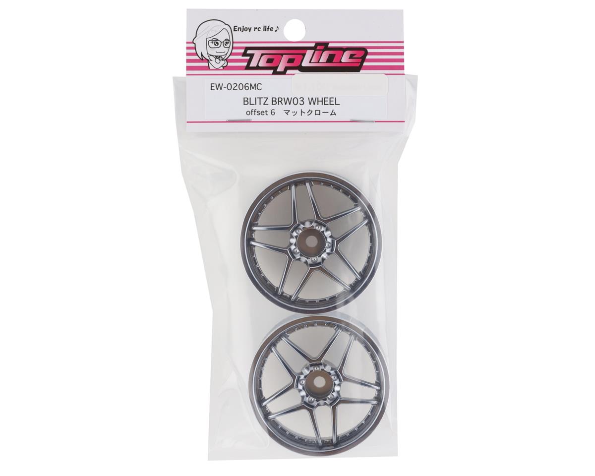 Topline Blitz BRW03 5-Split Spoke Drift Wheels (Matte Chrome) (2) (6mm Offset)