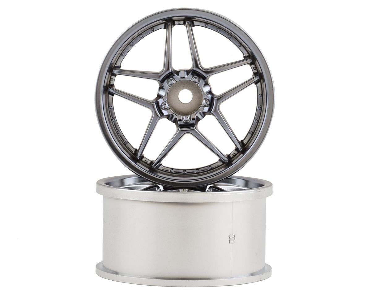 Topline Blitz BRW03 5-Split Spoke Drift Wheels (Black Chrome) (2) (8mm Offset)
