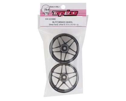 Topline Blitz BRW03 5-Split Spoke Drift Wheels (Black Chrome) (2) (8mm Offset)