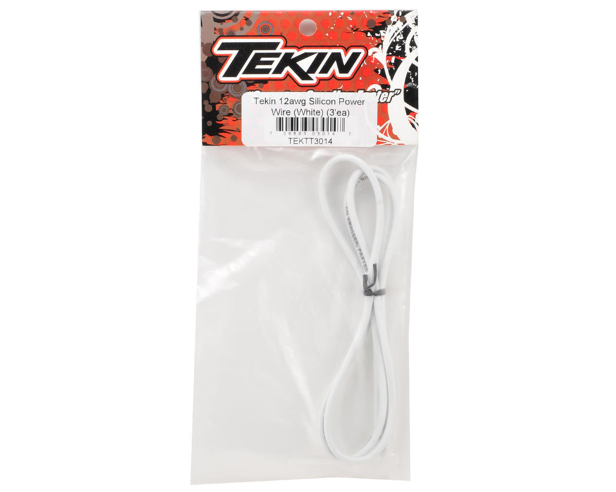 Tekin 12awg Silicon Power Wire (White) (3')