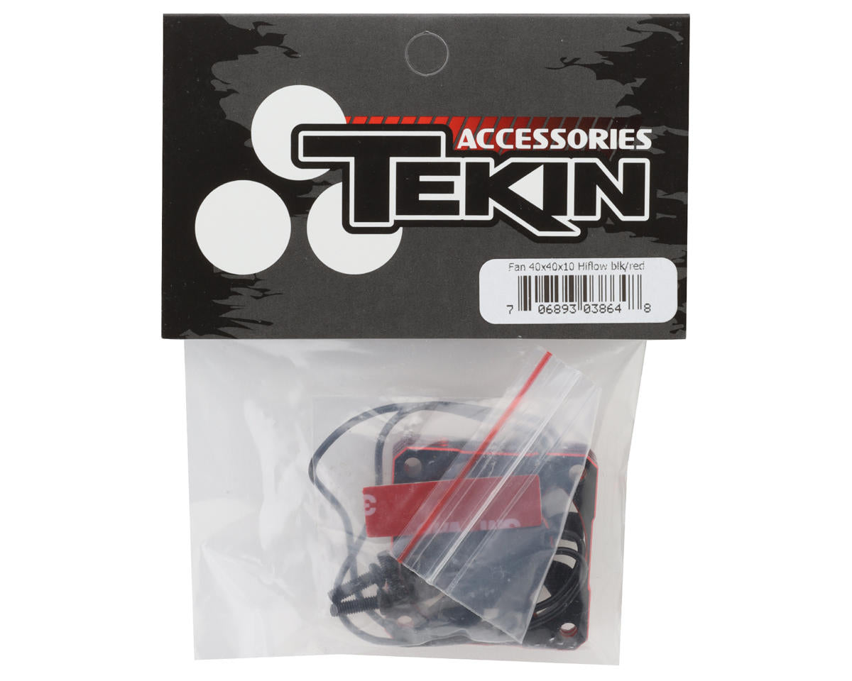 Tekin 40x40x10 Hiflow Aluminum Cooling Fan (Black/Red)
