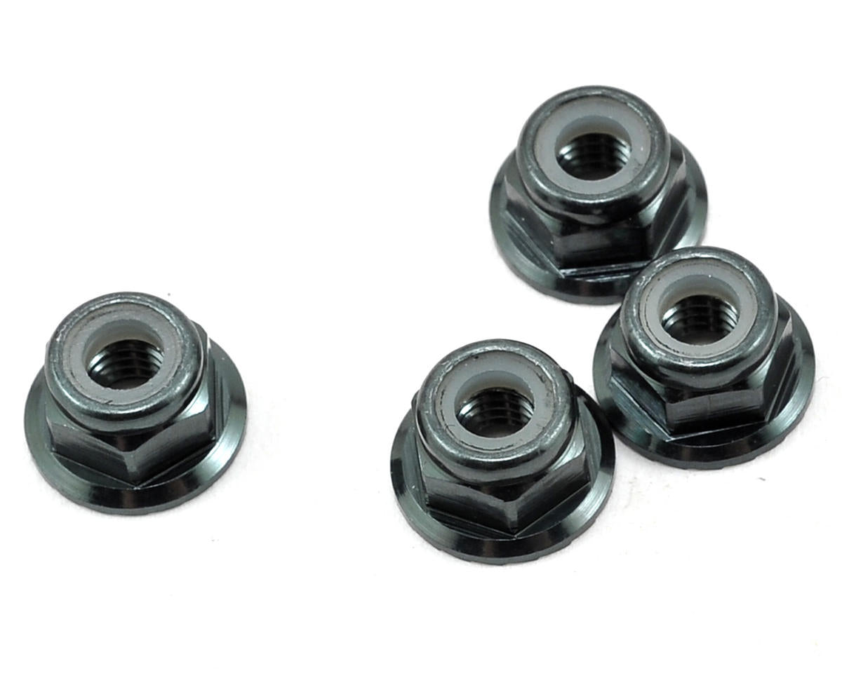 Tekno RC M4 Aluminum Serrated Locknut (4) (Gun Metal)