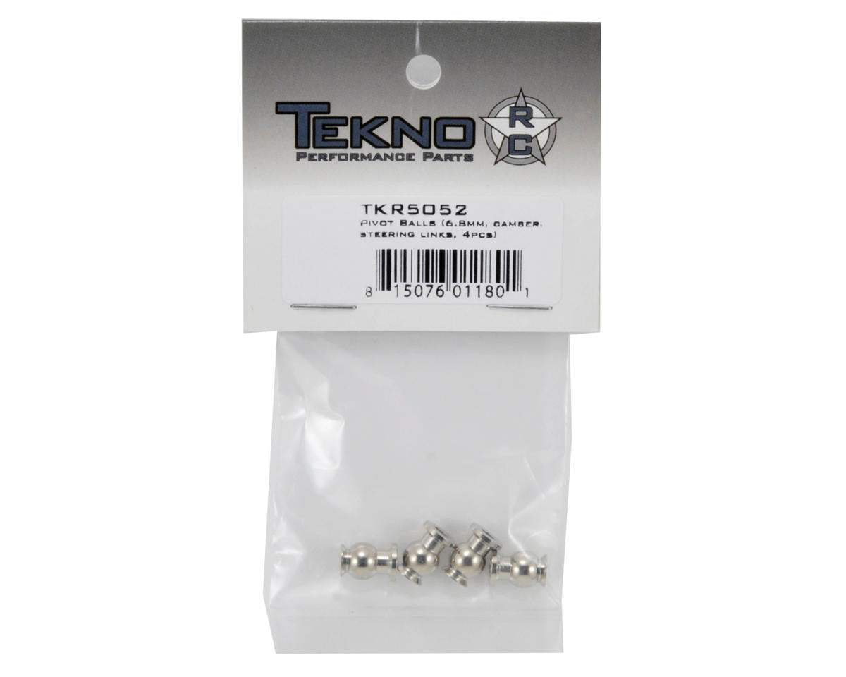 Tekno RC Steel 6.8mm Inside Camber & Steering Link Flanged Pivot Ball Set (4)